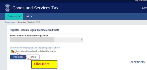 HOW TO REGISTER DSC ON GST WEBSITE Step 7 image